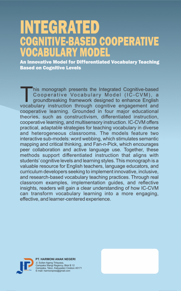 INTEGRATED COGNITIVE-BASED COOPERATIVE VOCABULARY MODEL: An Innovative Model for Differentiated Vocabulary Teaching Based on Cognitive Levels