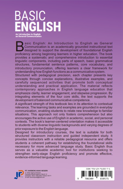 BASIC ENGLISH: An Introduction to English as General Communication