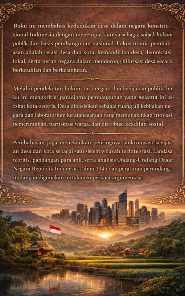 Buku Zaldinra: Desa Sebagai Fondasi Negara Dan Kota Sebagai Ekspansi Kekuasaan