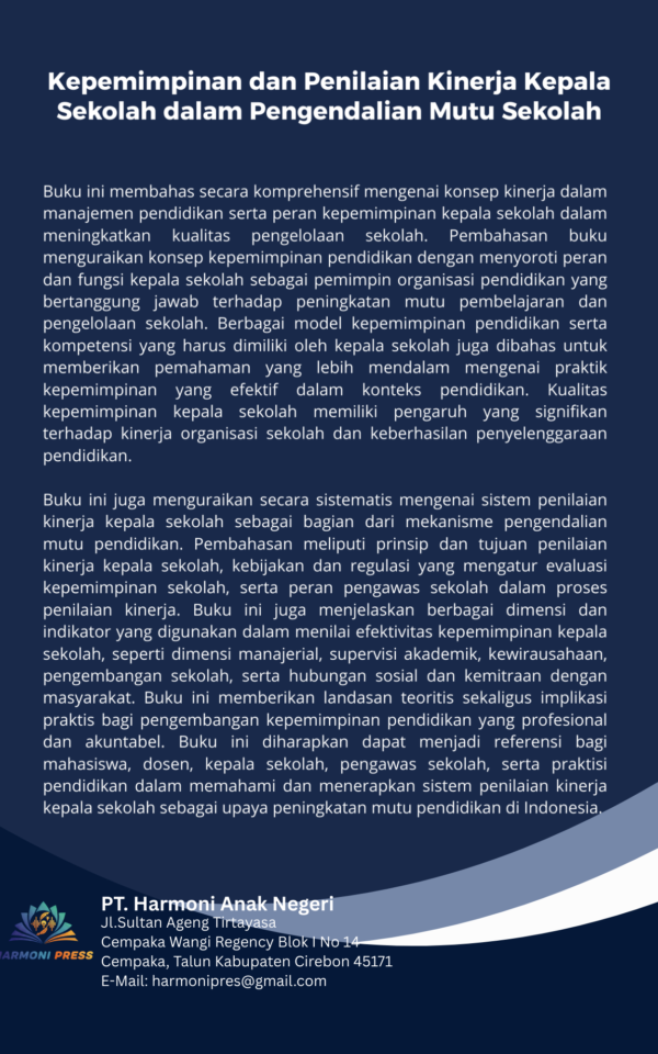 KEPEMIMPINAN DAN PENILAIAN KINERJA KEPALA SEKOLAH DALAM PENGENDALIAN MUTU SEKOLAH